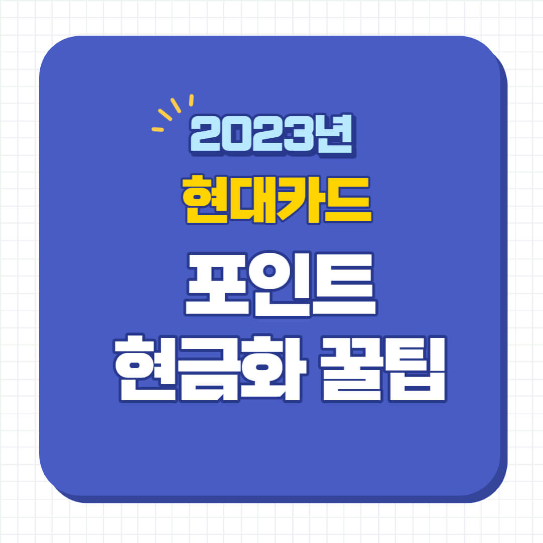 현대카드 포인트 현금화