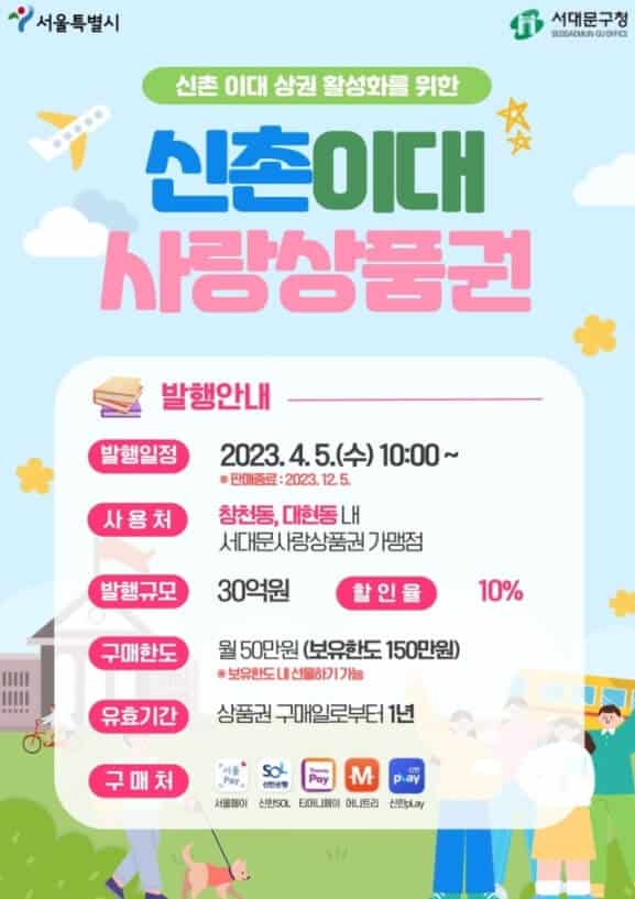 신촌이대사랑상품권 사용처