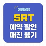 SRT 예매 꿀팁